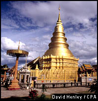 The golden chedi at Wat Phra That Haripunchai