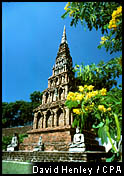Laterite chedi at Wat Phra That Haripunchai, Lamphun